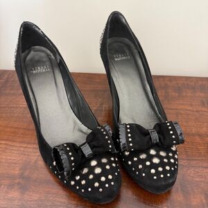 Stuart Weitzman Studded Black Suede Pumps